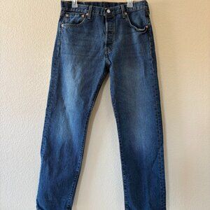 Levis 501 Jeans Mens 33x32 Blue Button Fly Straight Leg Classic Denim